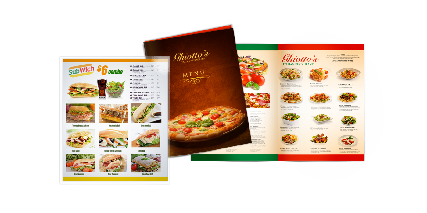 Laminated Menu Printing